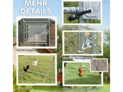 Outlet PawHut Hühnerstall Verzinkte Stahlrohre Stahlgitter 300L x 200B x 195H cm