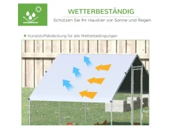 PawHut Hühnerstall XXL Outdoor mit Schatten Dach Schloss