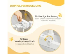 Clearance PawHut Hunde Türschutzgitter mit Schließautomatik