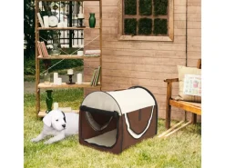 PawHut Hundebox Faltbar mit Kissen Reisetasche Wasserdicht Kaffee 61 x 46 x 51cm