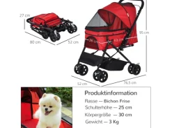 Hot PawHut Hundebuggy für Kleine Hunde und Katzen Klappbar
