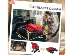 Hot PawHut Hundebuggy für Kleine Hunde und Katzen Klappbar