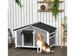 New PawHut Hundehütte mit Asphaltdach 109 x 79 x 72 cm