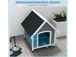 PawHut Hundehütte mit Herausnehmbarem Boden 75 x 88 x 82 cm