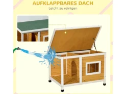 Clearance PawHut Hundehütte mit Terrasse