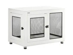 Online PawHut Hundekäfig Indoor mit Kissen 2 Türen Weiß 94 x 60 x 71,5 cm