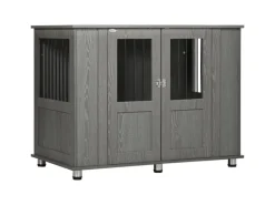 PawHut Hundekäfig mit Schloss und Fenster 116 x 60 x 87 cm