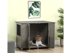 PawHut Hundekäfig mit Schloss und Fenster 116 x 60 x 87 cm