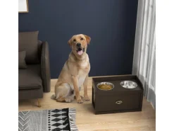 PawHut Hundenapf 2 x 2L Futternapf Erhöht mit Schublade