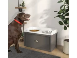 Hot PawHut Hundenapf 2 x 2L Futternapf Erhöht mit Schublade