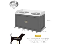 Hot PawHut Hundenapf 2 x 2L Futternapf Erhöht mit Schublade