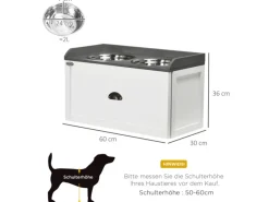 PawHut Hundenapf 2 x 2L mit Schublade Edelstahlnapf