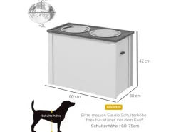 PawHut Hundenapf Futterstation mit Stauraum