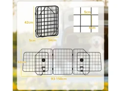 PawHut Hundeschutzgitter Hundegitter Verstellbar Stahl