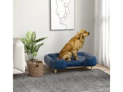 PawHut Hundesofa mit Kissen Holzbeine 96 x 66 x 24 cm