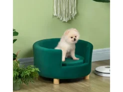 PawHut Hundesofa mit Rückenlehne und Holzbeine bis 4,5 kg