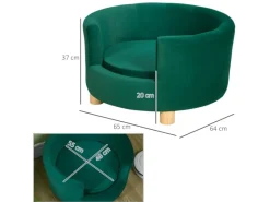 PawHut Hundesofa mit Rückenlehne und Holzbeine bis 4,5 kg