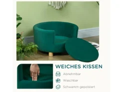 PawHut Hundesofa mit Rückenlehne und Holzbeine bis 4,5 kg