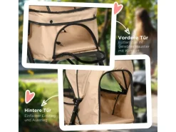 Hot PawHut Hundewagen Stahl Oxford-Gewebe Braun 76,5L x 52B x 95H cm