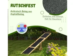 Clearance PawHut Hundewippe Hunde Agility Wippe Tannenholz Gelb 180L x 30B x 30H cm