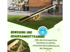 Clearance PawHut Hundewippe Hunde Agility Wippe Tannenholz Gelb 180L x 30B x 30H cm