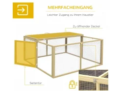 Outlet PawHut Kaninchenstall Klappbar mit Freilaufgehege 120 x 120x57 m