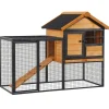 PawHut Kaninchenstall mit Freilaufgehege 122 x 63 x 92 cm