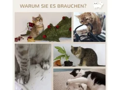 PawHut Katzen Kletterwand Spanplatte Polyester Beige 40L x 28B x 73H cm