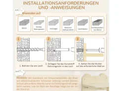 PawHut Katzen Kletterwand Spanplatte Polyester Beige 40L x 28B x 73H cm