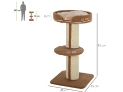 Sale PawHut Katzenbaum mit Plattform 45 x 45 x 91 cm