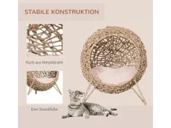 PawHut Katzenhaus mit Kissen und Erhöhten Füßen