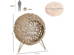 PawHut Katzenhaus mit Kissen und Erhöhten Füßen