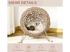 PawHut Katzenhaus mit Kissen und Erhöhten Füßen