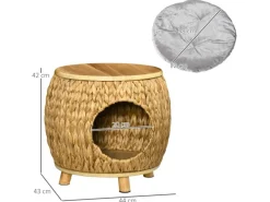 Sale PawHut Katzenhöhle aus Rattan 2-in-1 Design