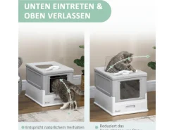 Best PawHut Katzenklo mit Bodenschale
