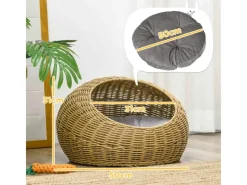 PawHut Katzenkorb mit Kissen Katzenhöhle