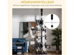 PawHut Katzenkratzbaum 240-260 cm Deckenhoch mit Sisalseil