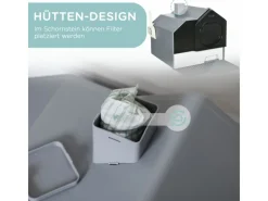 PawHut Katzentoilette mit Bodenwanne Schaufel