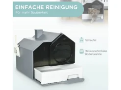 PawHut Katzentoilette mit Bodenwanne Schaufel