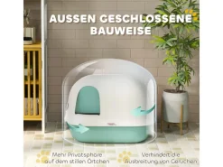 Hot PawHut Katzentoilette mit Deckel Kunststoff 58L x 46B x 39H cm
