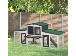 Outlet PawHut Kleintierstall mit Freigehege 204 x 45 x 80 cm