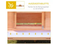 PawHut Kleintierstall mit 2 Freigehegen und 2 Rampen 309 x 79 x 86 cm