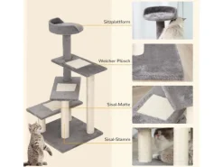 PawHut Kletterbaum Treppe 5 Ebenen 48,5 x 48,5 x 100 cm