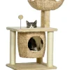 PawHut Kratzbaum 74 cm Katzenbaum mit Katzenhöhle Spielball