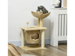 PawHut Kratzbaum 74 cm Katzenbaum mit Katzenhöhle Spielball