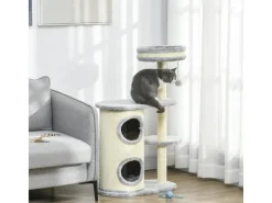 PawHut Kratzbaum 100 cm mit Kratztonne Sisalsäule und Kissen