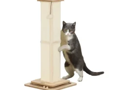 Sale PawHut Kratzstamm Kratzsäule MDF Sisal Eiche 39,5L x 39,5B x 87H cm