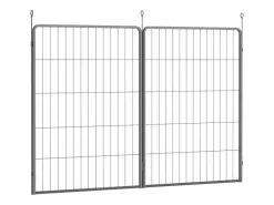 PawHut Pet Playpen Welpenzaun aus Stahl Schwarz 80L x 1,5B x 100H cm