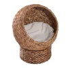 PawHut Rattan Katzenkorb mit Kissen