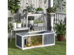 Hot PawHut Schildkrötenhaus Tannenholz Pmma Grau 120L x 50B x 40H cm